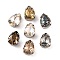 Sew on Rhinestone, Glass Crystal Rhinestone Multi-Strand Links, with Brass Prong Settings, Garments Accessories, Faceted, Teardrop, Platinum, 10x7x5mm, Hole: 0.8mm