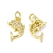 Brass Micro Pave Cubic Zirconia Pendants, Cadmium Free & Nickel Free & Lead Free, with Jump Ring, Butterfly Charms, Golden, 16x10x3mm, Hole: 3mm