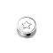 Stainless Steel Beads, Flat Round, Platinum, Star, 9x3mm