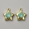 Transparent Resin Pendants, Star Charms with Golden Plated Alloy Findings, White, 15x12.5x6mm, Hole: 1.4mm