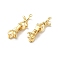 Rack Plating Brass Fold Over Clasps, Cadmium Free & Lead Free, Long-Lasting Plated, Knot, Golden, 31.5mm, Knot: 18.5x8.5x5mm, Clasp: 16.5x6.5x7mm, Hole: 0.5mm