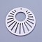 Wood Pendants, Dyed, Flat Round, White, 48x2mm, Hole: 1.5mm