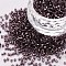 Glass Cylinder Beads, Seed Beads, Silver Lined, Round Hole, Purple, 1.5~2x1~2mm, Hole: 0.8mm, about 80000pcs/bag, about 1pound/bag