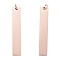 304 Stainless Steel Pendants, with Jump Ring, Manual Polishing, Stamping Blank Tag, Rectangle, Rose Gold, 40x7x1.5mm, Hole: 3mm