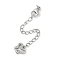 Brass Micro Pave Cubic Zirconia Ends with Chains, Cadmium Free & Nickel Free & Lead Free, Butterfly, Platinum, 75mm, Hole: 2.5mm