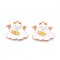 Halloween Theme Alloy Enamel Pendants, Golden, Ghost, 22x23x1mm, Hole: 1.8mm