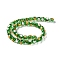 Handmade Gold & Silver Foil Lampwork Beads, Round, Green, 12mm, about 33pcs/strand, 14.5 inch