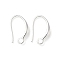 Brass Earring Hooks, with Horizontal Loop, Nickel Free, Silver, 15.5x8~9x2.5mm, Hole: 1.6~2mm, Pin: 0.7mm