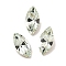 Glass Rhinestone Cabochons, Pointed Back & Back Plated, Faceted, Horse Eye, Light Azore, 8x4x3mm