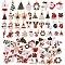 38Pcs Christmas Alloy Enamel Pendants, with Rhinestone,  Santa Claus & Snowflake & Christmas Tree & Reindeer/Stag, for Jewelry Necklace Nracelet Earring Making Crafts, Mixed Color, 12x9mm~25x16mm, Hole: 2mm