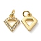 Brass Micro Pave Cubic Zirconia Pendants, Cadmium Free & Lead Free, Long-Lasting Plated, with Jump Ring, Diamond, Real 18K Gold Plated, 10x8x2mm, Hole: 2.4mm