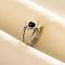 304 Stainless Steel Sun Cuff Rings, Love Design Glass Open Ring for Women Men