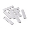 Tarnish Resistant 201 Stainless Steel Rectangle Stamping Blank Tag Pendants, One Side Polishing, Stainless Steel Color, 40x9x1mm, Hole: 2.8~3mm