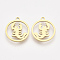 201 Stainless Steel Pendants, Laser Cut Pendants, Flat Round with Scorpion, Golden, 17x15.5x1mm, Hole: 1.4mm