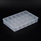 Clear Plastic Storage Container With Lid, 17 Compartments, 18cm wide, 27cm long, 4.6cm high