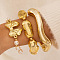 Bowknot Alloy & Iron & CCB Plastic & Plastic Pearl Bangles Set, Golden, Inner Diameter: 2-1/8~2-3/8 inch(5.5~5.9cm), 3pcs/set