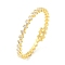 Rack Plating Brass Pave Clear Cubic Zirconia Rhombus Open Cuff Bangles, Long-Lasting Plated, Lead Free & Cadmium Free, Real 18K Gold Plated, Inner Diameter: 2-1/8 inch(5.3cm), 5.5mm