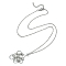 Tarnish Resistant 304 Stainless Steel Cable Chains Macrame Pouch Empty Stone Holder for Pendant Necklaces Making, with Slide Beaded, Stainless Steel Color, 20.94 inch(53.2cm), Tray: 20x22mm