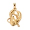 Ion Plating(IP) 304 Stainless Steel Pendants, Textured, Constellation/Zodiac Sign, Cancer, 36.5x27x4.7mm, Hole: 10x4.5mm