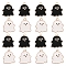 8Pcs 2 Colors Alloy Enamel Pendants, Halloween, Ghost, Light Gold, Mixed Color, 22x18x1.5mm, Hole: 2mm, 4pcs/color
