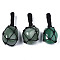 Natural Green Aventurine Pendants, with Woven TaiWan Nylon Thread, Nuggets, 40~60x20~27x12~24mm, Hole: 10~16mm