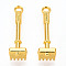 Alloy Pendants, Shovel Charms, Cadmium Free & Lead Free, Real 18K Gold Plated, 20.5x6x6mm, Hole: 1.6mm