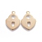 201 Stainless Steel Pendants, Heart, Padlock, Golden, 16.5x12.5x0.8mm, Hole: 1.5mm