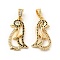 Brass Micro Pave Cubic Zirconia Pendants, Cadmium Free & Lead Free, Penguin Charms, Golden, Black, 23.5x14x8.5mm, Hole: 5x2.5mm