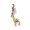 304 Stainless Steel Enamel European Dangle Charms, Large Hole Pendants, Giraffe, Stainless Steel Color, 28mm, Giraffe: 17x8.5x3mm, Hole: 4.5mm
