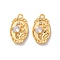 Brass Micro Pave Clear Cubic Zirconia Pendants, Oval with Flower Charms, Real 18K Gold Plated, 15x8.5x3mm, Hole: 1mm