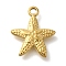 Ocean Theme 304 Stainless Steel Pendants, Real 18K Gold Plated, Starfish, 15.5x13.5x2.5mm, Hole: 1.6mm