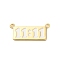 Brass Enamel Pendants, Rectangle with 11:11, Rack Plating, Long-Lasting Plated, Cadmium Free & Lead Free, Real 18K Gold Plated, White, 11x24.5x2mm, Hole: 1.6mm