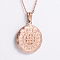 Vintage Punk Stainless Steel Saint Benedict Cross Medal Pendant Necklaces for Women Men, Rose Gold