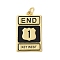 Rack Plating Brass Enamel Pendants, with Jump Ring, Long-Lasting Plated, Cadmium Free & Lead Free, Real 18K Gold Plated, Word End 1 Key West, Rectangle, 25x15x1.5mm, Hole: 3.5mm