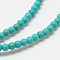 Dyed Synthetical Turquoise Round Bead Strand, Turquoise, 3mm, Hole: 1mm, about 151pcs/strand, about 15 inch