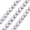 304 Stainless Steel Rhinestone Strass Chains, with Spool, Rhinestone Cup Chains, Stainless Steel Color, Crystal, 4x4x3.7mm, about 32.8 Feet(10m)/roll