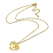 304 Stainless Steel Pendant Necklaces, Heart with Tree, Golden, 17.52 inch(44.5cm)