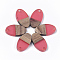 Resin & Walnut Wood Pendants, Oval, Cerise, 20x11x3.5mm, Hole: 1.8mm