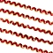 Plastic Paillette Lace, Sequins Lace Ribbons, with Metallic Wire, Garment Accessories, Red, 10mm, about 13m/roll