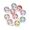 Transparent Resin Beads, Round, with Glitter Powder, Mixed Color, 16.5mm, Hole: 2mm