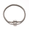 Tarnish Resistant 304 Stainless Steel European Style Round Snake Chains Bracelet Making, with European Clasps, Stainless Steel Color, 190x3mm