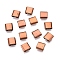 Electroplate Glass Seed Beads, 2-Hole, Rectangle, Copper Plated, 5x4.5~5.5x2~2.5mm, Hole: 0.5~0.8mm