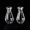 Glass Bottles, Bead Containers, Cone, Clear, 3~3.1x1.6~1.65cm, Hole: 5.5~6mm