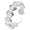 Vintage Stainless Steel Shell Open Cuff Rings for Men and Women, Stainless Steel Color