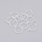 Brass Wine Glass Charm Rings, Hoop Earrings Findings, Silver, 14x0.5mm, 24Gauge