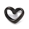 Ion Plating(IP) 304 Stainless Steel Linking Rings, Twisted Heart, Gunmetal, 13x16x7mm, Inner Diameter: 3.5x11mm