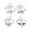 4Pcs 4 Styles Copper Wire Wrapped Shell Pendants, Angel Charms with Glass Pearl Beads & Alloy Wings, Antique Silver & Platinum, 33.5~34x27~30x11.5~13mm, Hole: 3.2~3.5mm, 1pc/style