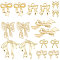 Alloy Pendants, Bowknot Charms, Light Gold, 11~31x10.5~38x1.5~5mm, Hole: 1.4~1.8mm, 4pcs/style