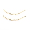 Brass Connector Charms, Wavy Line Link, Real 18K Gold Plated, 83x17x2mm, Hole: 1.2mm