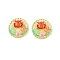 Ocean Theme Flat Round Resin Cabochons, Crab, 33.5~34.5x9~11.5mm